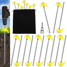 20 Pcs 8" Screw in Tent Stakes Heavy Duty Tent Stakes Drillable Ground Anchor...