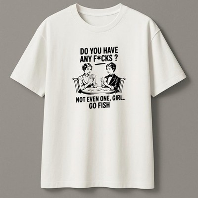 Lustiges sarkastisches Grafik T-Shirt Go Fish Neuheit Witz Kartenspiel Humor Spruch Shirt