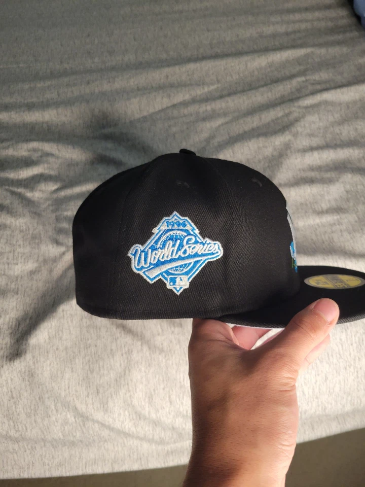 New York Yankees MLB NewEra 59FIF резинке крышка шляпа 5950 черный цветочный OG новый - Изображение 3 из 4