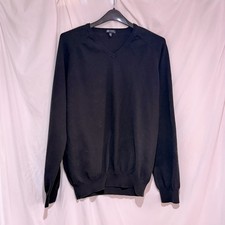 J. Crew Men s Black Cotton Cashmere Blend Lightweight Sweater Size LT