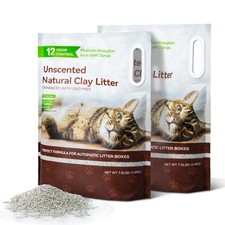 Clumping Cat Litters 2 Pack, 7.5lb Sodium Bentonite Cat Litter - Fast Clumpin...