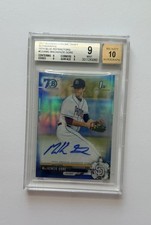2017 Bowman Chrome Draft 1st Auto Blue Refractor Mackenzie Gore /150 BGS 9/10