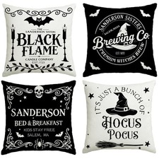 Halloween Decorations Pillow Covers 18x18 18" x Pack of 4 ,