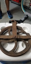 Antique BIG Industrial Pulley W/Hook Nautical Country Farm Decor Steam Punk🎩😎