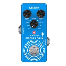 LEKATO 2 in 1 Guitar Drum Looper Pedal Machine Buffer Bypass DC 9V