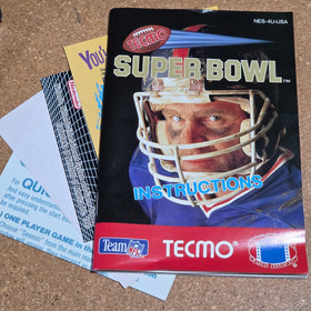 Tecmo Super Bowl (Nintendo NES, 1991) Complete w/ Manual + Sleave (UNTESTED)