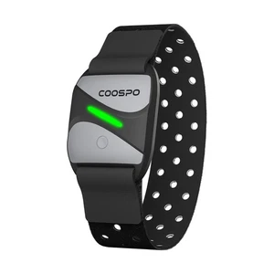 COOSPO HW807 Moniteur de fréquence cardiaque en bande bras, Bluetooth 5.0 & ANT+ Double HRM avec HR