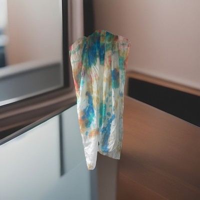 VTG Batic Pattern, soft pastels Semi Transparent Silk Scarf. Use different ways 