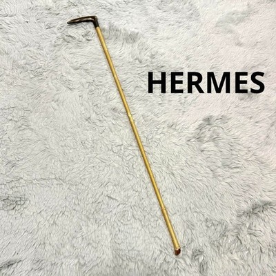 Hermes Paris Horse Crop Leather Wood Riding Short Whip 65cm