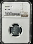 1943-D 1C  Lincoln Wheat One Cent NGC MS66    8671269-064