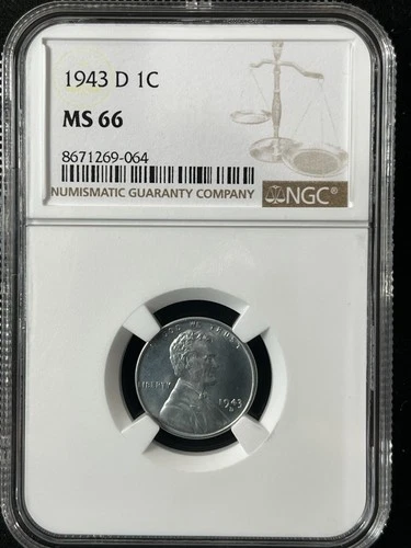 1943-D 1C  Lincoln Wheat One Cent NGC MS66    8671269-064