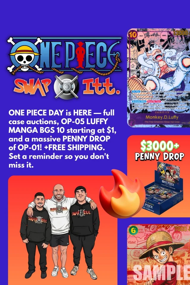 ONE PIECE DAY ⚔️ $1 STARTS, SLABS, SINGLES, SEALED & PENNY DROPS! 🔥