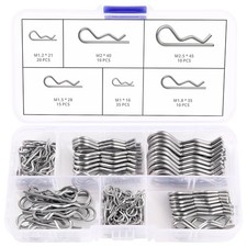 100 PCS 6 Sizes Stainless Steel Cotter Pin Kit, R Clips Retaining Pins, Hitch Pi