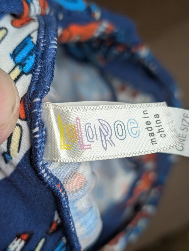 Women's LuLaroe Rocket Popsicle Pattern Leggings One Size Red White Blue  - Image 3 of 4