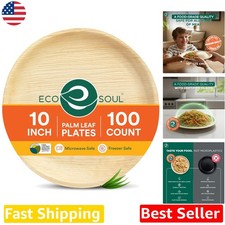 Bulk 10" Bamboo Leaf Plates, 100ct, Compostable, Food Safe, Ideal for Parties