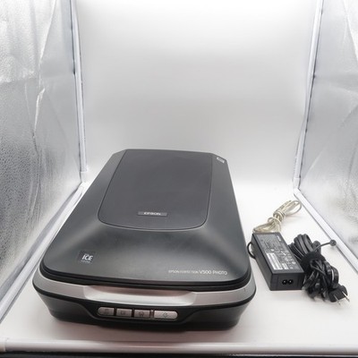 Epson Perfection V500 Photo Scanner w/ Power Adapter Tested