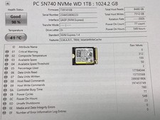 WD SN740 1TB M.2 SSD 2230 - Gen4x4 1024GB - GOOD 98 HEALTH - LOW HOURS
