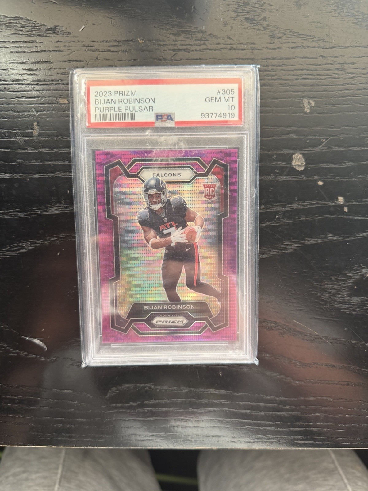 2023 Prizm BIJAN ROBINSON Atl Falcons Rookie Purple Pulsar #305 PSA 10 GEM MINT