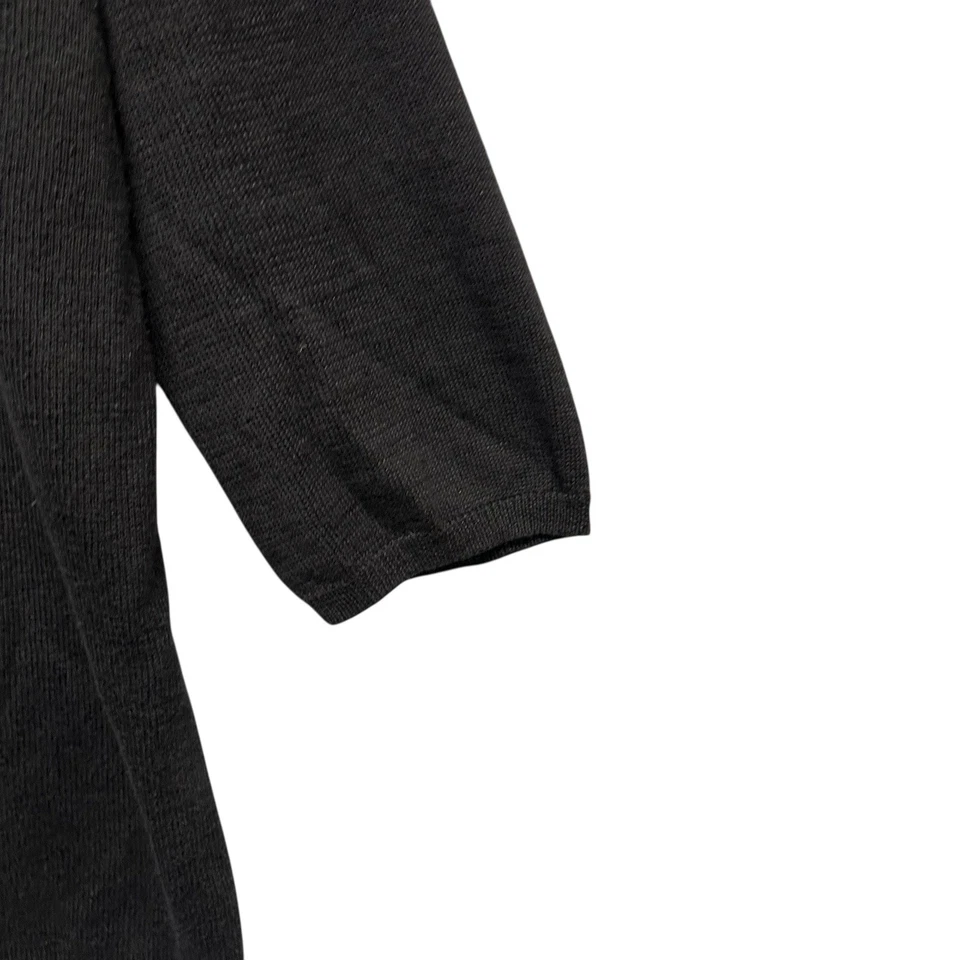 Cárdigan Talbots Mujer Talla XL Frente Abierto Manga Larga Acanalado Tejido Negro Mínimo Foto 4 de 4