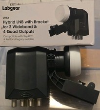 Labgear Hybrid LNB 6 Output Hybrid LNB 2 x Wideband 4 x Quad for Sky Q, Sky+