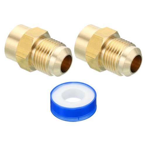 2pcs 1/2SAE Flare Male to 3/8NPT Female Brass Flare Tube Fitting