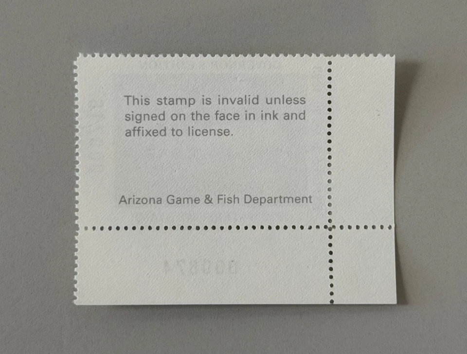 1992 Arizona State Duck Stamp Governor's Edition - AZ6G - Image 2 of 2