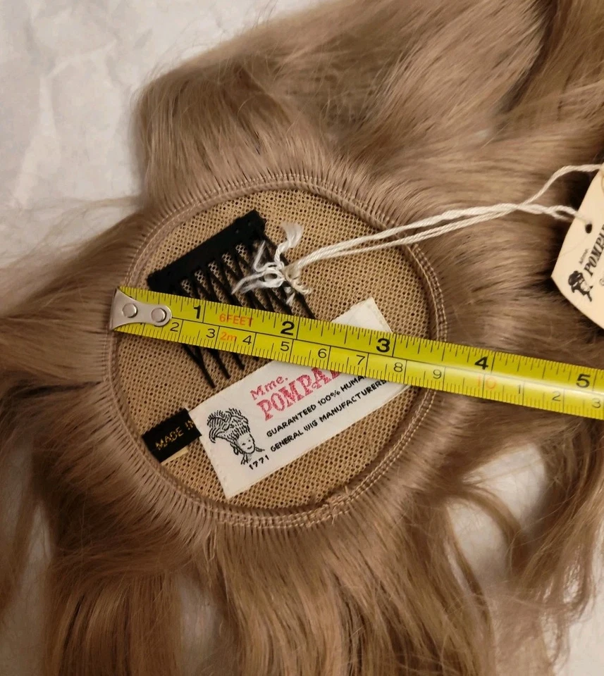 Peluca vintage Wiglet Mid Century para mujer 100 % cabello humano retro rubia años 50  Foto 2 de 4