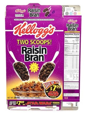 1995 Kellogg s Raisin Bran cereal box - Original Star Wars Movies Videos