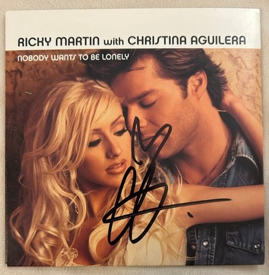 Christina Aguilera Nobody Wants to Be Lonely Single CD Signed Autographed