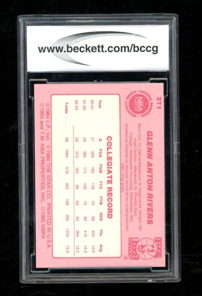 1983-84 Star Doc Rivers #271 Rookie BCCG 10 Atlanta Hawks SE679 - Image 2 of 2