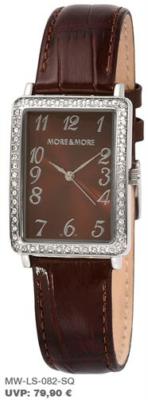 More & More - Damenuhr- Braun - Steinbesatz - Neu - OVP