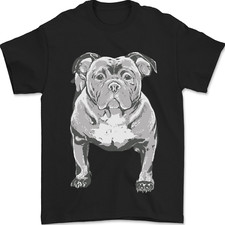American Bully Striking a Pose Dog Mens T-Shirt 100% Cotton