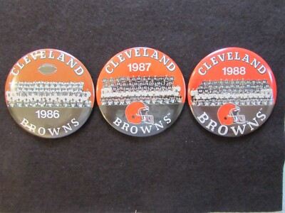 Vintage Cleveland Browns Lot of 1986 1987 & 1988 Team Buttons