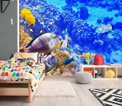 3D Tier Lila Fisch M7951 Tapete Wandbild Selbstklebend Abnehmbare Aufkleber Romy