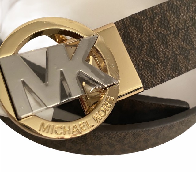 Michael Kors Reversible MK Logo Buckle 551342 Signature Brown Belt XL for sale online eBay