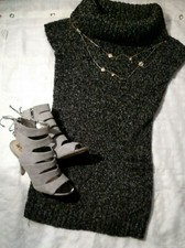 I-N-C International concepts Sz M black/gray sweater dress 2front pockets 31inch