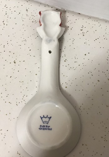 "Reposacuchara de tulipán rojo azul Delft/diseño elevado para colgar en la pared pintado a mano 9""" - Imagen 8 de 9