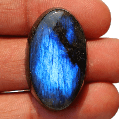 4 pz Cristalli Ovali Naturali Labradorite Fuoco Blu da Collezione Reiki Minerale Gioiello - Foto 8 di 12