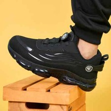 Men Safety Sneakers Steel Toe Cap Non-Slip Work Shoes Swivel Buckle Shoelaces