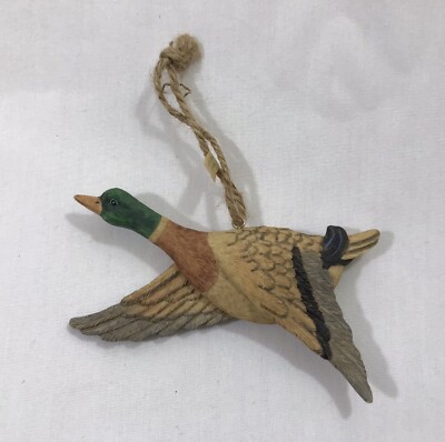Vintage Mallard Duck In Flight Ornament 4 3/4 