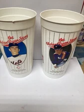 Nolan Ryan Texas Rangers Whataburger Plastic Glass Set Of 4 1990’s