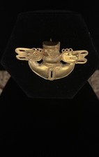 EGYPTIAN? SIGNED GOLD FILLED LARGE BROOCH