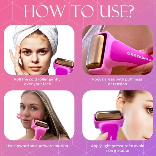Steel Ice Face Roller Skin Care Face Massager Ice Cube Mould Face Cooling - Picture 4 of 7