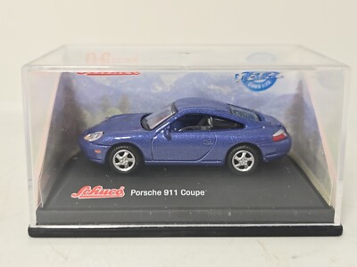 SCHUCO 1:72 PORSCHE 911 COUPE BLUE HO / OO MODEL RAIL MODEL CAR