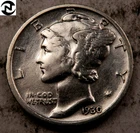 1930 Mercury Dime ~ Borderline Uncirculated (AU++) ~~ 90% Silver