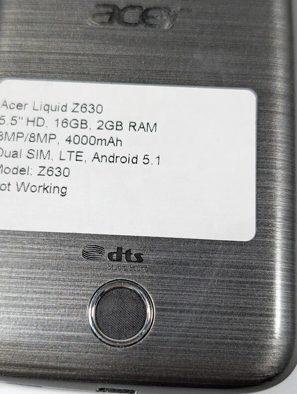 Smartphone Acer Liquid Z630 - Non Funzionante, Segni Di Uso - Immagine 4 di 4