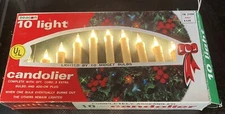 Vintage BeaconChristmas Window 10 Candle Lights MiniCandelabra Candolier Plastic