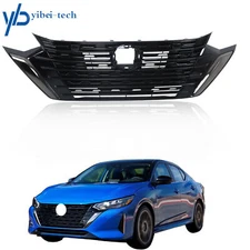 Front Bumper Upper Grille For Nissan Sentra SR 2024-25 Black 62310-6LY2A Plastic