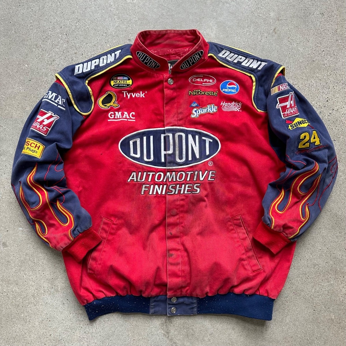 Vintage DuPont Flame Chase Authentic NASCAR Jacket | eBay