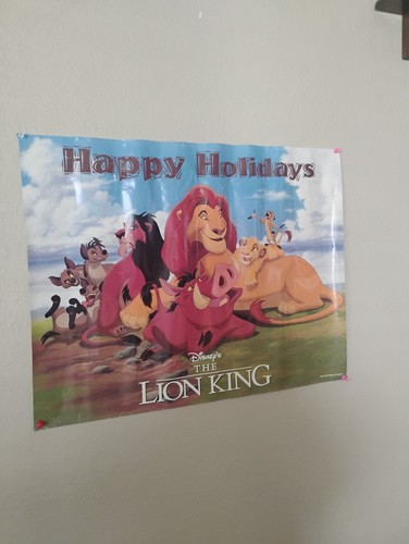 THE LION KING 1994 ORIGINAL 22x17 HAPPY HOLIDAYS MOVIE POSTER WALT DISNEY